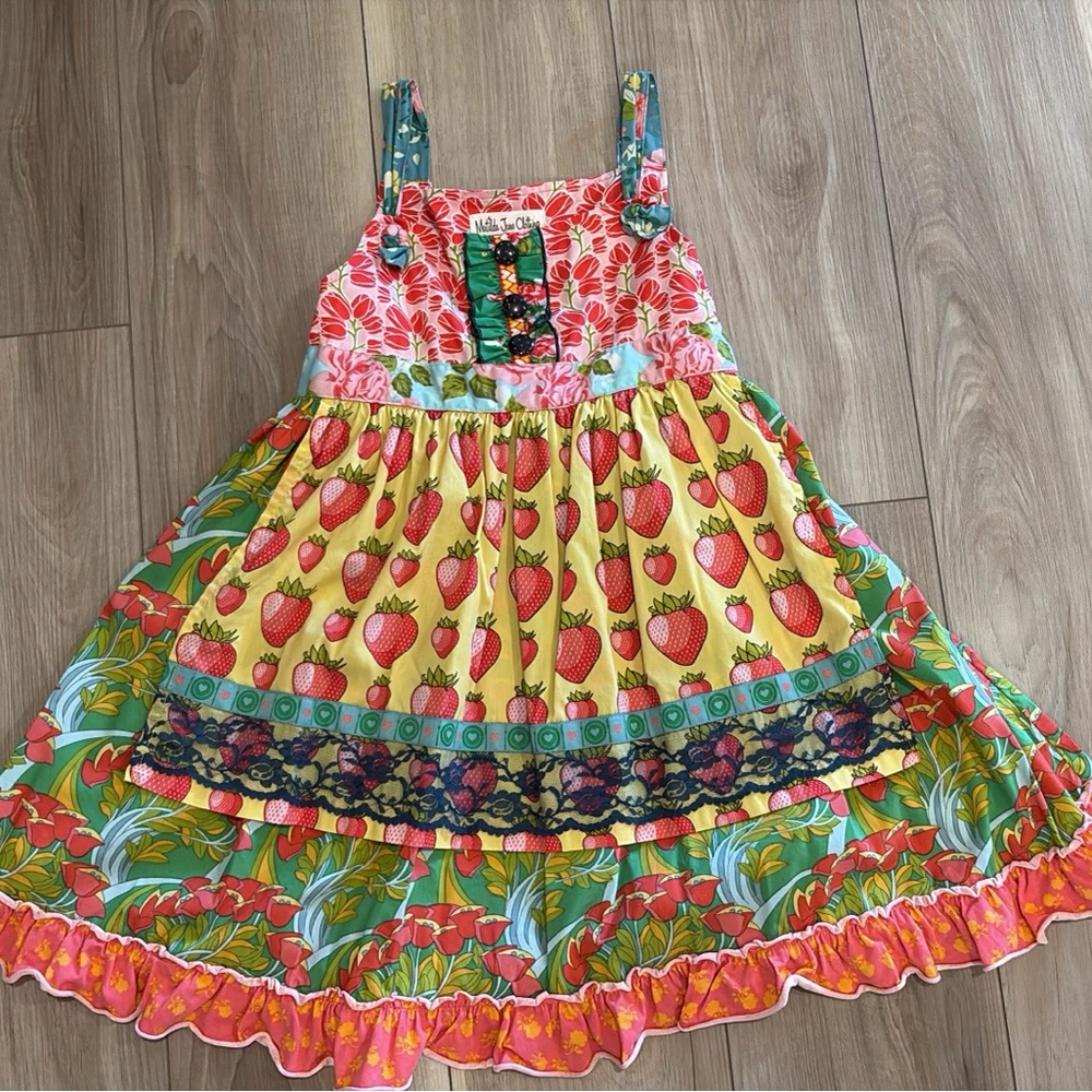 Matilda Jane Pink and Yellow Ruffled Tiered Sundress
